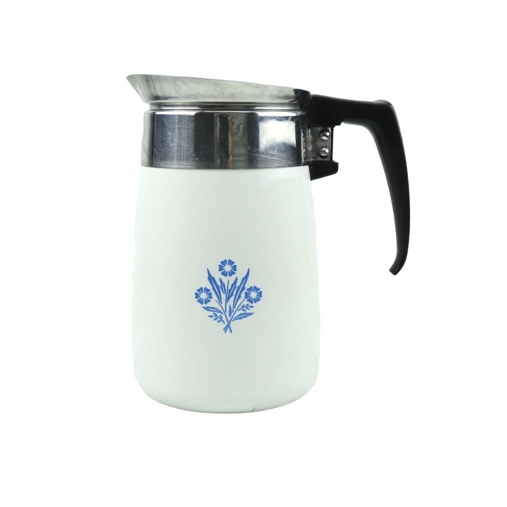 Rare Vintage Blue Cornflower Tea Coffee Pot Percolator P-106 No Lid 6 Cups